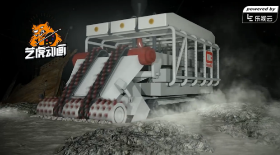 海底礦產開發工程施工動畫